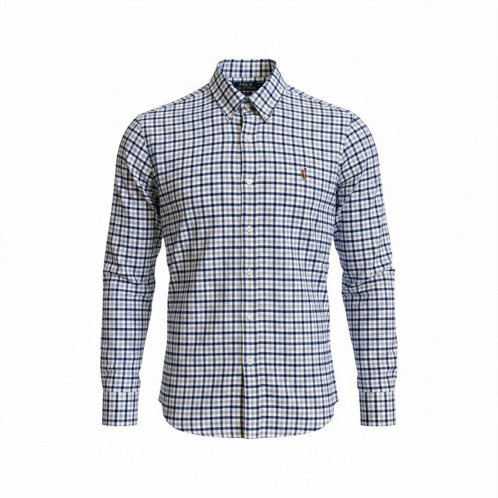 Polo Ralph Lauren Shirt Mens XL Plaid Button Down Long Sleeve Flesh Pony Preppy